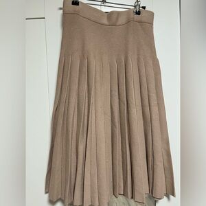 Knit pleated skit - Tan
